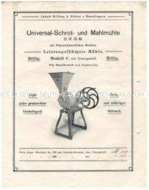 Universal-Schrot- und Mahlmühle Modell 3D und C
