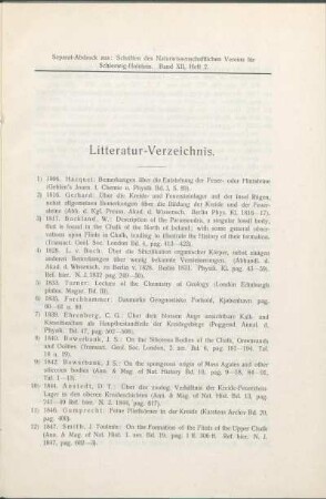 Litteratur-Verzeichnis.