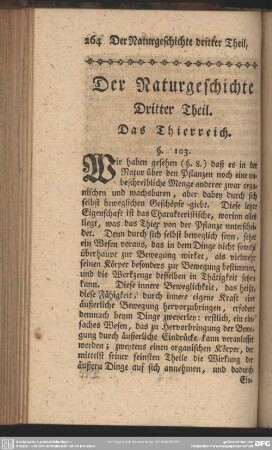 Der Naturgeschichte Dritter Theil. Das Thierreich