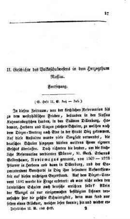 Geschichte des Volksschulwesens in dem Herzogthum Nassau : Fortsetzung
