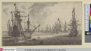 [Eine Flotte holländische Handelsschiffe, vor Anker liegend; Fleet of Dutch Merchantmen Lying at Anchor]