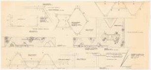 Dachgarten der Commerzbank, Frankfurt/Main: Lageplan mit Details, keine Pflanzenangaben 1:50, 1:20, 1:5