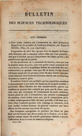 Bulletin universel des sciences et de l'industrie. Section 5, Bulletin des sciences technologiques. 3. 1825