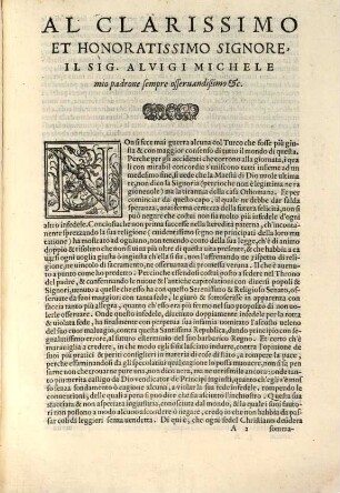 Lettera, o vero discorso sopra le predittioni le quali pronosticano la nostra futura felicità per la guerra del Turco l'anno 1570 : Con un albero della casa Othomana