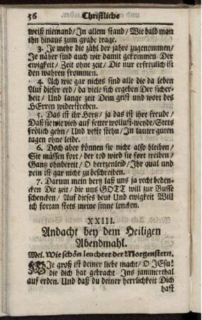 XXIII. Andacht bey dem heiligen Abendmahl.
