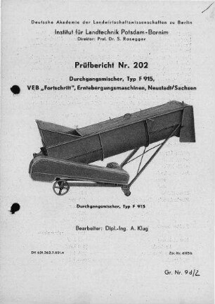 Durchgangsmischer, Typ F 915