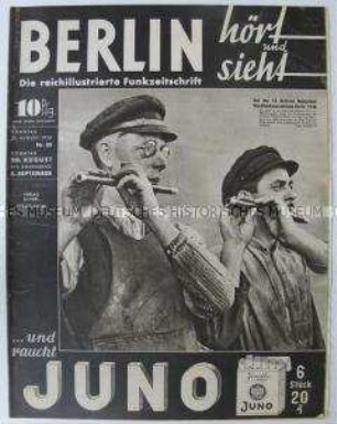Illustrierte Programmzeitschrift für den Rundfunk "Berlin hört und sieht" u.a. zur 13. Großen Deutschen Funkausstellung