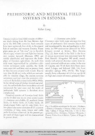 Prehistoric and medieval field systems in Estonia