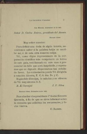 [Carta de J. P. Silva y de Carlos Baires]