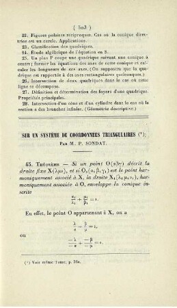 Sur un système de coordonnées triangulaires. [Fortsetzung]