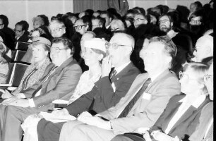 31. Tagung 1981 (29.6.-3.7.) Mediziner; Eröffnung: Frau Steurer, F. J. Strauß, Gräfin Sonja Bernadotte, Graf Lennart Bernadotte, H. Engler, Frau Bischoff