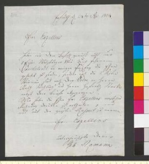 Brief von Ramann, Gebrüder an Goethe, Johann Wolfgang von