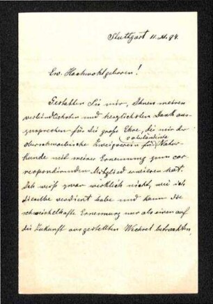 Brief von Lampert