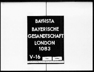 Melchior, Wilhelm, aus Nymphenburg, Kunstmaler in München, Empfehlung in der Londoner Gesellschaft.
