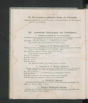 II. Die besonderen politischen Rechte der Universität.