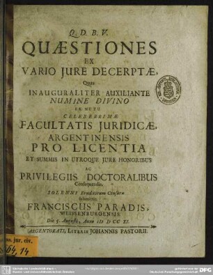 Quaestiones Ex Vario Iure Decerptae
