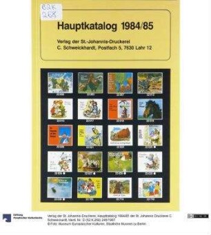 Hauptkatalog 1984/85 der St. Johannis Druckerei C. Schweickardt