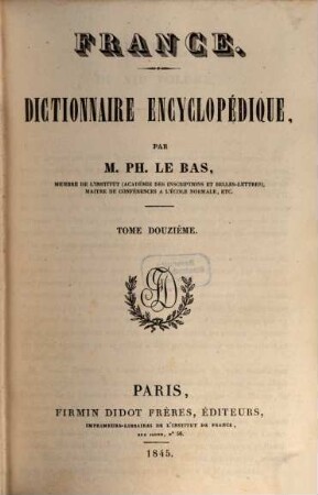 France : dictionnaire encyclopédique, 12