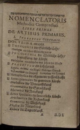 Liber Primus De Artibus Primariis