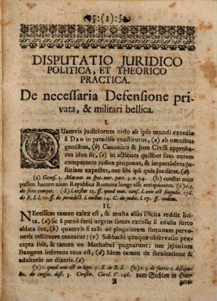 Disquisitio de necessaria defensione privata et militari bellica