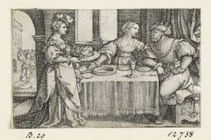 Salome mit dem Kopf des Johannes, (evtl.) Blatt 10 aus: "Szenen des Alten Testament"