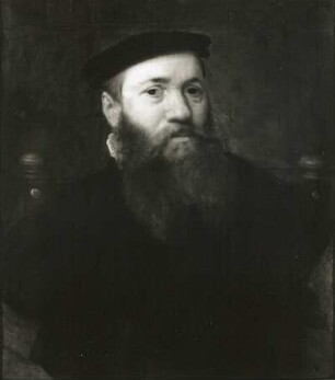 Bildnis eines Mannes mit dunkelblondem Vollbart : Neufchatel, Nicolas (?). Bildnis eines Mannes mit dunkelblondem Vollbart. Öl auf Holz; 58 x 50,5 cm. 1552. Dresden: Gemäldegalerie Alte Meister 814