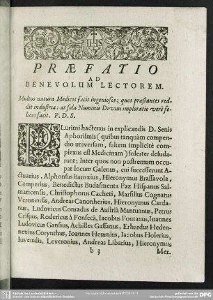 Praefatio Ad Benevolum Lectorem