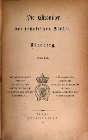 Die Chroniken der fränkischen Städte, 4. Nürnberg