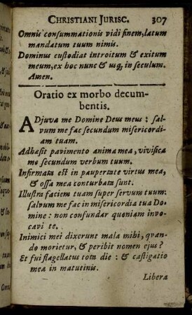 Oratio ex morbo decumbentis.