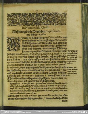 Abtheilung dieses Peinlichen Inquisition- und Achtsprocessus