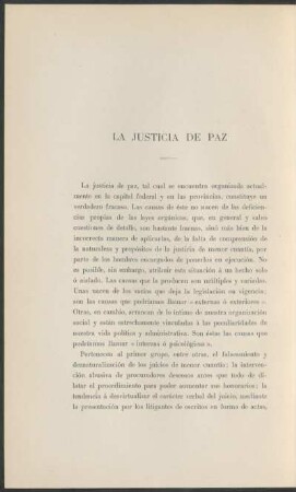 La justicia de paz