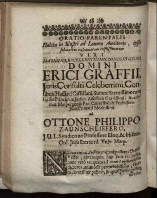 Oratio Parentalis ...