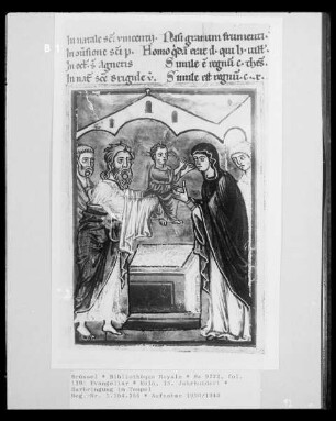 Ms 9222, Evangeliar, fol. 139: Darbringung im Tempel