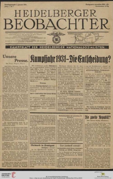 Titelseite einer Zeitung