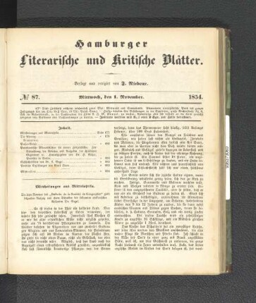 No. 87. 1. November 1854