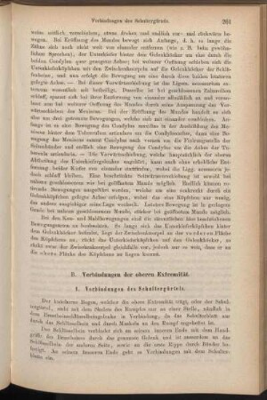 B. Verbindungen der oberen Extremität.