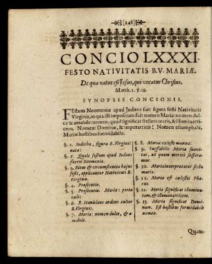 Concio LXXXI. Festo Nativitatis B. V. Mariae.