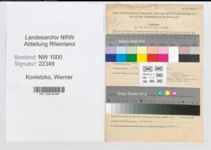 Entnazifizierung Werner Konietzko, geb. 10.07.1898 (Wirtschaftsberater)