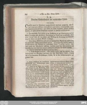§. 4. Von der Beschaffenheit des natürlichen Todes.