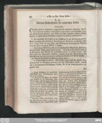 §. 4. Von der Beschaffenheit des natürlichen Todes.