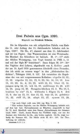 Drei Fabeln aus Cgm. 1020.