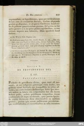 Caput V. De Providentia Dei.