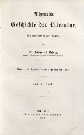 Allgemeine Geschichte der Literatur : ein Handbuch in zwei Bänden, 2