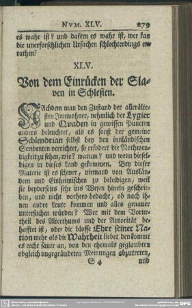 XLV. Von dem Einrücken der Slaven in Schlesien