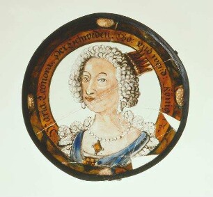 Kabinettscheibe mit dem Bildnis der schwedischen Königin Maria Eleonora von Brandenburg (1599-1655), Gattin von Gustav II. Adolf von Schweden