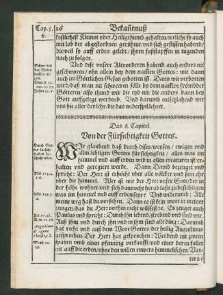 Das 6. Capitel. Von der Fürsichtigkeit Gottes.