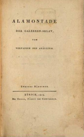 Lebensgemälde. 2. (1803). - 261 S.