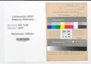 Entnazifizierung Wilhelm Marenbach , geb. 17.07.1892 (Beamter)
