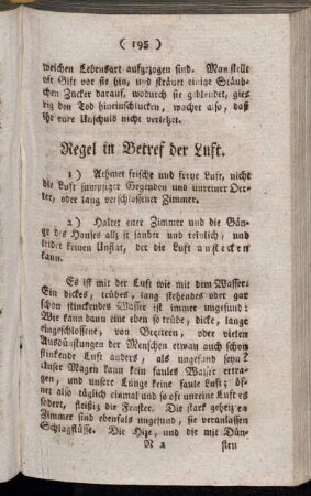 Regel in Betref der Luft.