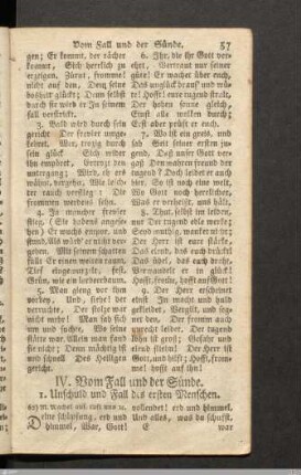 IV. Vom Fall und der Sünde.